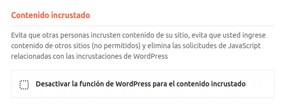 Contenido incrustado WP Rocket