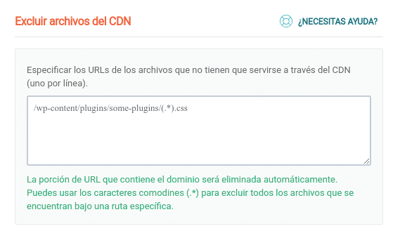 Excluir archivos del CDN WP Rocket
