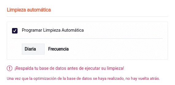 Limpieza automática base de datos WP Rocket