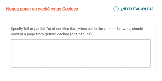 nunca poner en caché estos cookies WP Rocket